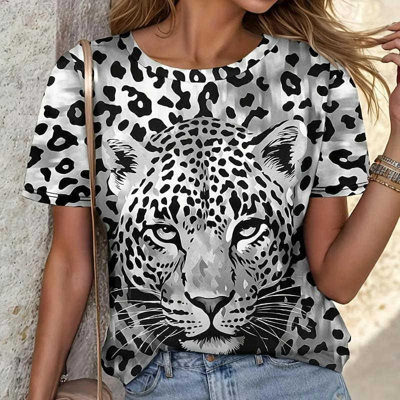 Футболка с леопардовым принтом, большой размер, короткий рукав, летняя, повседневная, с круглым вырезом, женская, ретро, уличная мода, футболка большого размера, одежда S
Футболка с леопардовым принтом, большой размер, короткий рукав, летняя, повседневная, с круглым вырезом, женская, ретро, уличная мода, футболка большого размера, одежда S