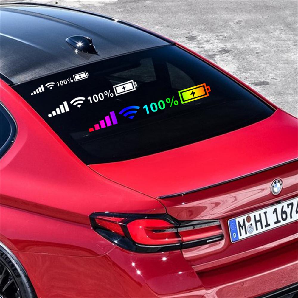 Car Reflective Sticker Front and Rear Windshield Sticker 100% Wifi Battery Level Signal Funny Decal Decor Auto Decor Accessories 26cmX3cm
Car Reflective Sticker Front and Rear Windshield Sticker 100% Wifi Battery Level Signal Funny Decal Decor Auto Decor Accessories 26cmX3cm
