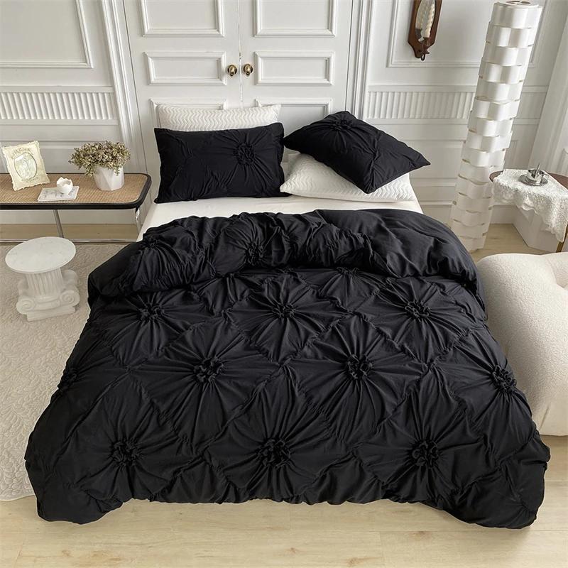 High End Three-dimensional Pinch Pleated Duvet Cover Set Queen Solid Color Single Double Bedding Set Quilt Cover and Pillowcase EU Single size 2 pcs
High End Three-dimensional Pinch Pleated Duvet Cover Set Queen Solid Color Single Double Bedding Set Quilt Cover and Pillowcase EU Single size 2 pcs