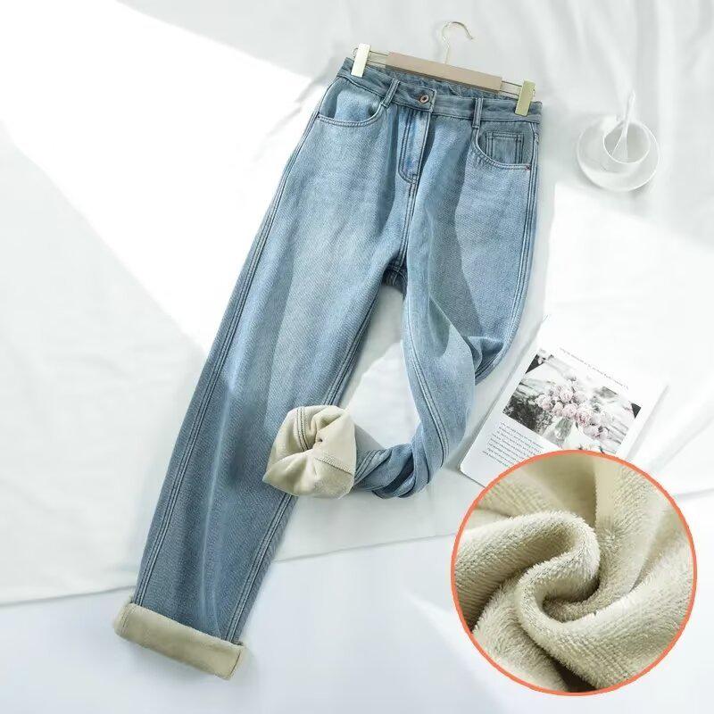 Женские джинсы с высокой посадкой, на флисовой подкладке, прямого кроя: Осень/Зима 2024, Свободный крой, Стройнящий, Зауженный крой. L
Женские джинсы с высокой посадкой, на флисовой подкладке, прямого кроя: Осень/Зима 2024, Свободный крой, Стройнящий, Зауженный крой. L