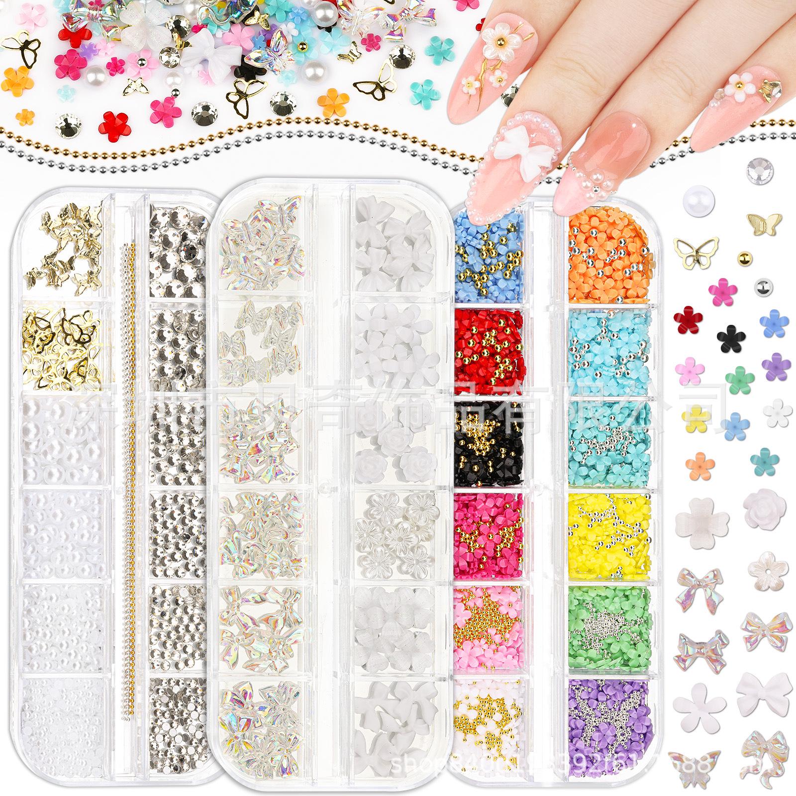 Colorful Nail Art Decor: Small Floral Chains, Flat-Back Rhinestones, Steel Beads & Half Pearls
Colorful Nail Art Decor: Small Floral Chains, Flat-Back Rhinestones, Steel Beads & Half Pearls