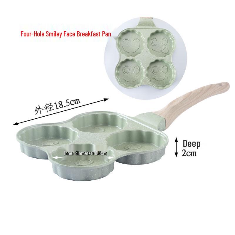 Wutuo Non-Stick 4-Hole Smiley Face Breakfast Pan
Wutuo Non-Stick 4-Hole Smiley Face Breakfast Pan