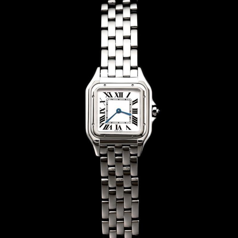 Cartier Santos Women s Quartz Watch: Classic Roman Dial, Retro Square Design, Diamond Accents, Waterproof. Medium: Width 27mm x Length 37mm
Cartier Santos Women s Quartz Watch: Classic Roman Dial, Retro Square Design, Diamond Accents, Waterproof. Medium: Width 27mm x Length 37mm
