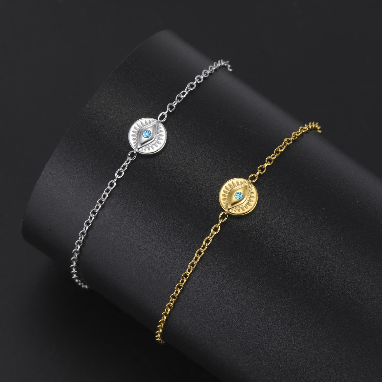 LIKGREAT Bohemian Evil Eye Bracelet for Women Protection Blue Zircon Adjustable Anklet Turkish Good Luck Jewelry Gift for Her Silver
LIKGREAT Bohemian Evil Eye Bracelet for Women Protection Blue Zircon Adjustable Anklet Turkish Good Luck Jewelry Gift for Her Silver