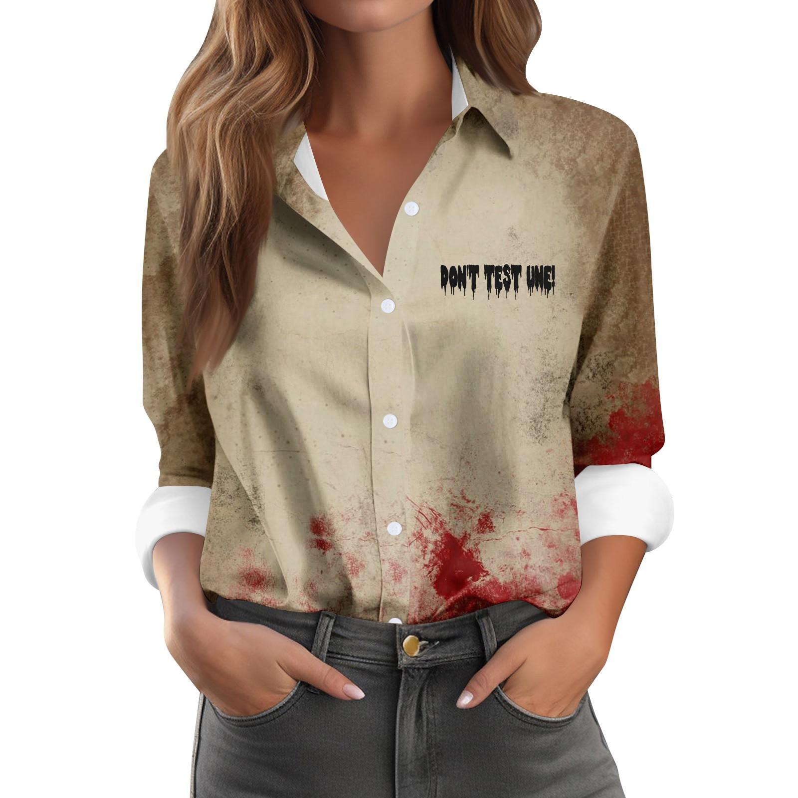 Women s Long Sleeve Button Halloween Printed Casual Shirt Top S червоний
Women s Long Sleeve Button Halloween Printed Casual Shirt Top S червоний
