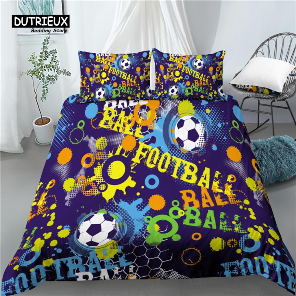 Luxury 3D Football Print Home Living 2/3Pcs Comfortable Duvet Cover PillowCase Kids Bedding Set Queen and King EU/US/AU Size EU single(135x200cm)
Luxury 3D Football Print Home Living 2/3Pcs Comfortable Duvet Cover PillowCase Kids Bedding Set Queen and King EU/US/AU Size EU single(135x200cm)