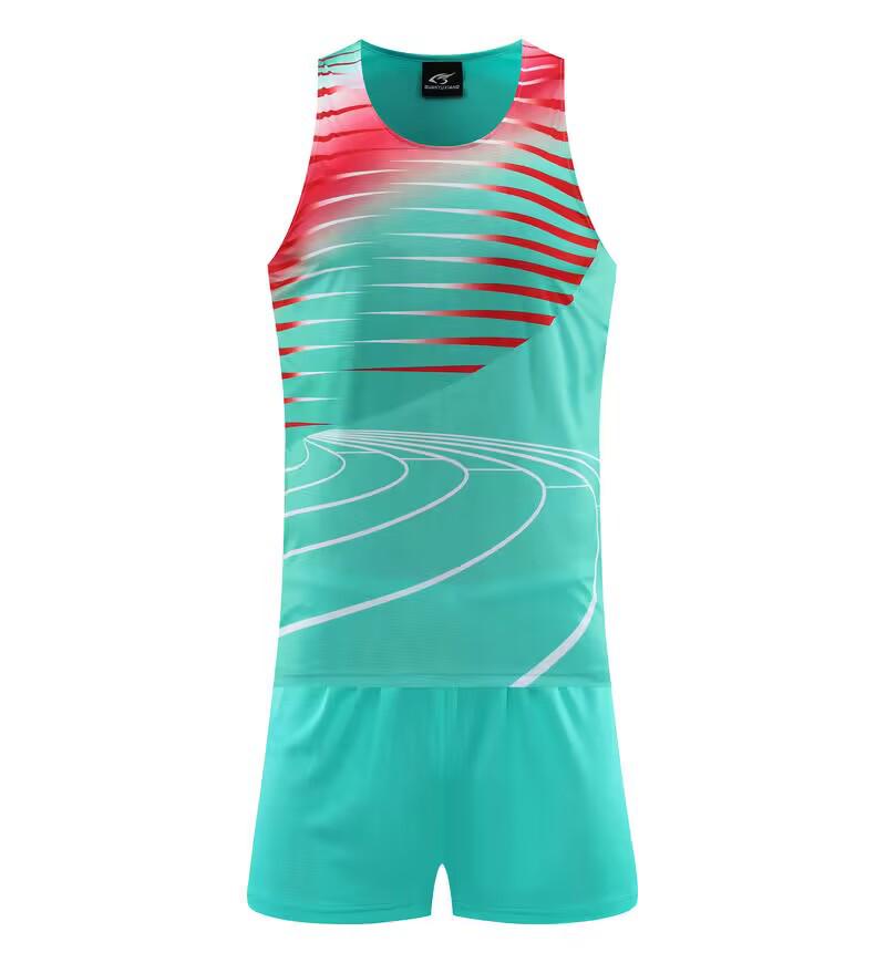 Скоростная легкоатлетическая тренировочная форма: Спортивные костюмы с принтом для мальчиков, для учеников средней и начальной школы Female 2XL озеро зеленый