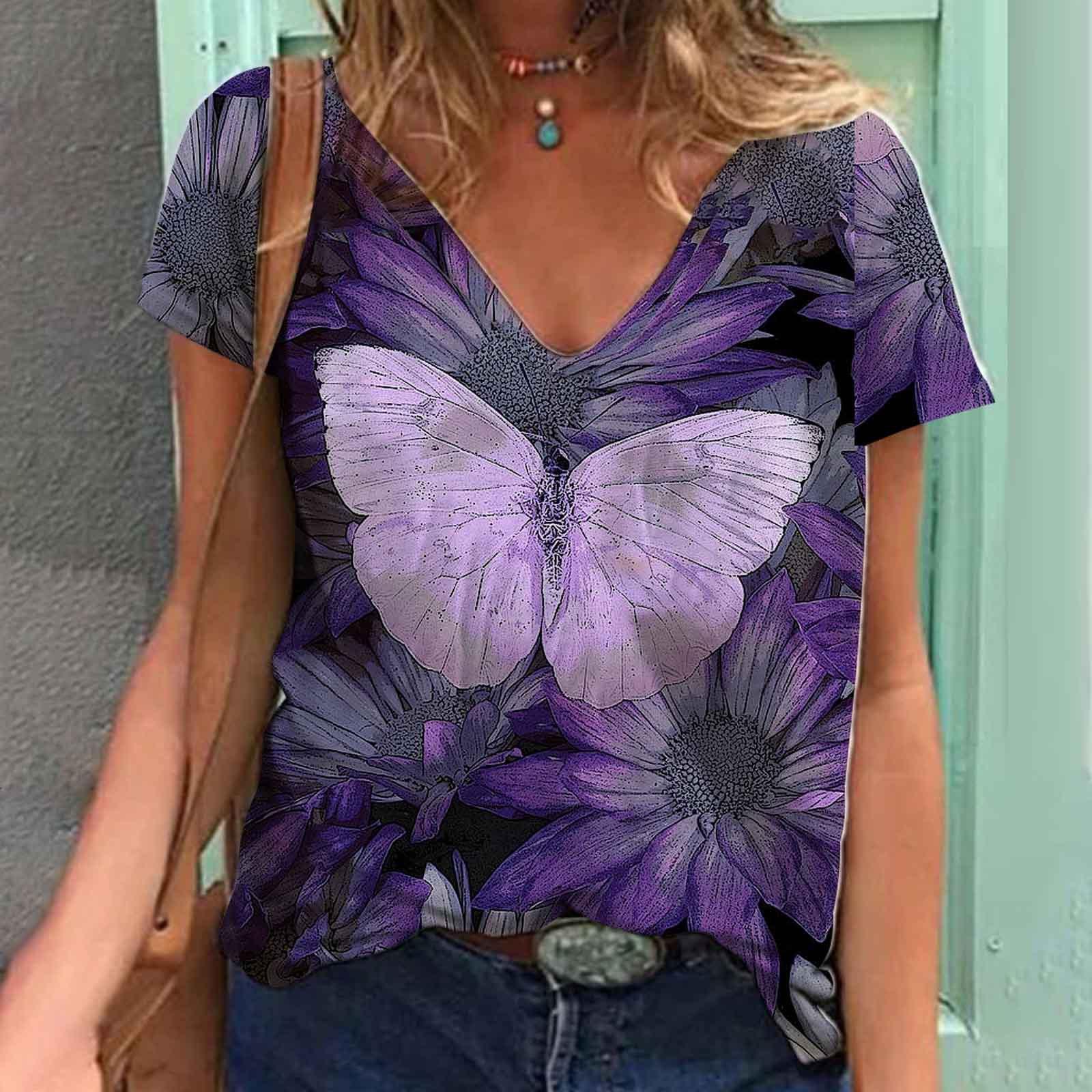 Женские футболки с V-образным вырезом и коротким рукавом с 3D-принтом и принтом бабочки, модные футболки больших размеров для женщин 5XL
Женские футболки с V-образным вырезом и коротким рукавом с 3D-принтом и принтом бабочки, модные футболки больших размеров для женщин 5XL