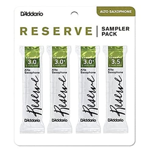 D Addario WOODWINDS Reserve Alto Saxophone Reed Sampler Pack 3.0, 3.0+, 3.0+, 3.5, DRS-J30
D Addario WOODWINDS Reserve Alto Saxophone Reed Sampler Pack 3.0, 3.0+, 3.0+, 3.5, DRS-J30