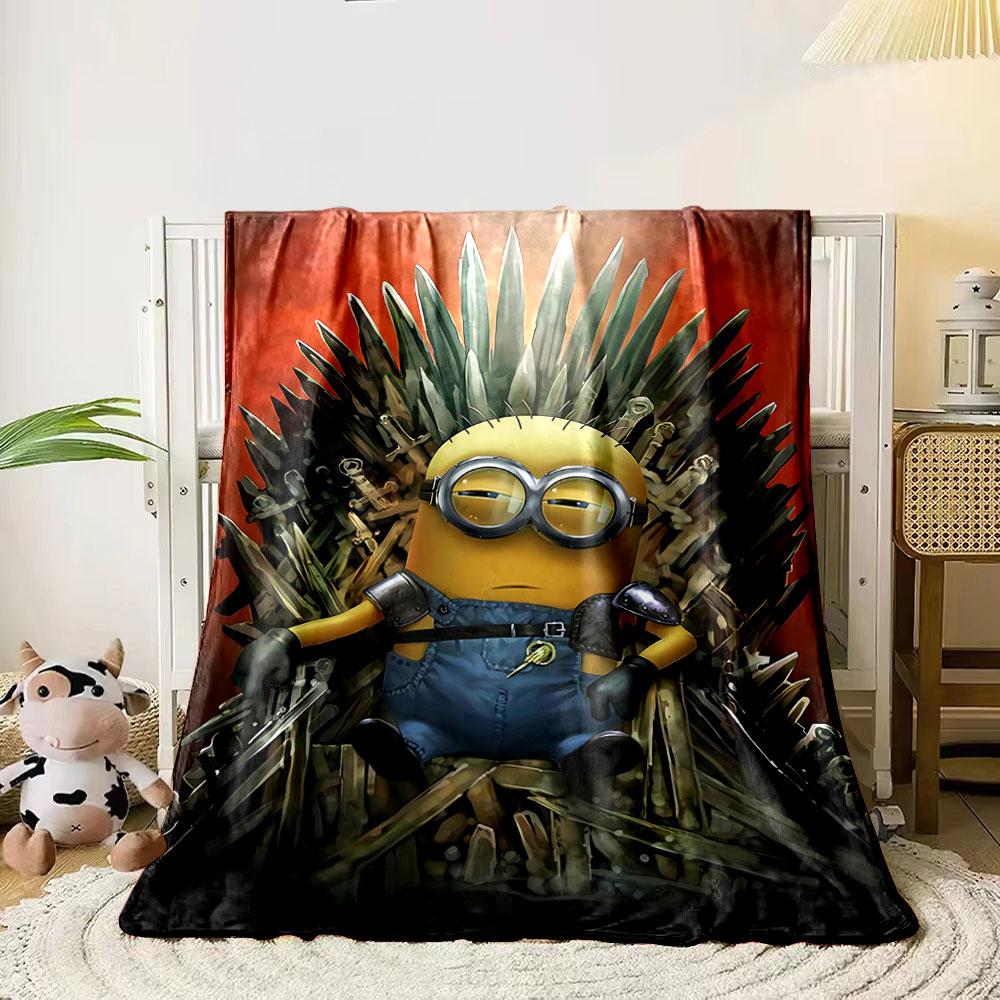 A Minion sits on a throne made of swords against a fiery backdrop. for all seasons blanket lunch break throw gift 80cm x 120cm
A Minion sits on a throne made of swords against a fiery backdrop. for all seasons blanket lunch break throw gift 80cm x 120cm