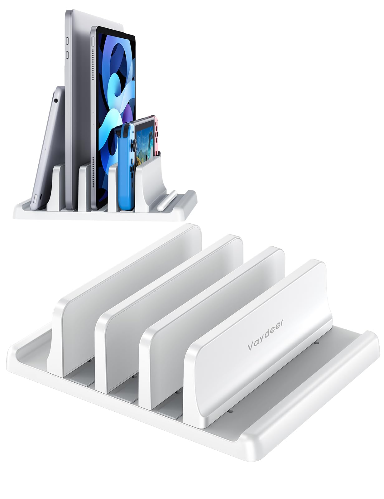 VAYDEER Vertical Laptop Stand, Holds 3 Laptops, Adjustable Width, Made of ABS Resin for Tablets, iPads, Surfaces, and MacBook Pro Airs, White
VAYDEER Vertical Laptop Stand, Holds 3 Laptops, Adjustable Width, Made of ABS Resin for Tablets, iPads, Surfaces, and MacBook Pro Airs, White