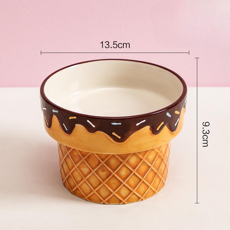 Creative Ceramic Drinking Water Food Bowls Anti Overturning Neck Protection Flat Mouth Ice Cream Pattern Cat Bowl, Supplies, 1Pc
Creative Ceramic Drinking Water Food Bowls Anti Overturning Neck Protection Flat Mouth Ice Cream Pattern Cat Bowl, Supplies, 1Pc