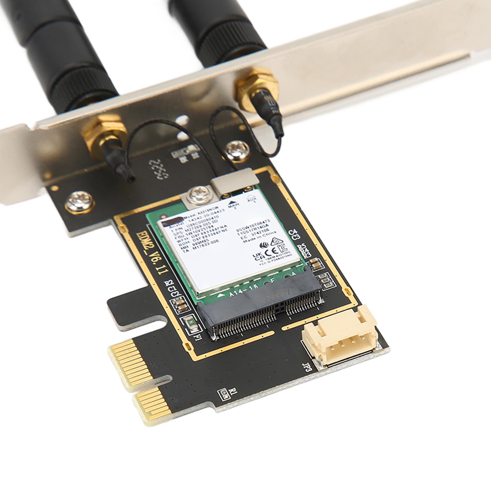 AX210NGW PCIE WiFi 6E Card with 2 Antenna 5374Mbps 2.4GHz 5GHz 6GHz Bluetooth 5.2 Support MU MIMO
AX210NGW PCIE WiFi 6E Card with 2 Antenna 5374Mbps 2.4GHz 5GHz 6GHz Bluetooth 5.2 Support MU MIMO