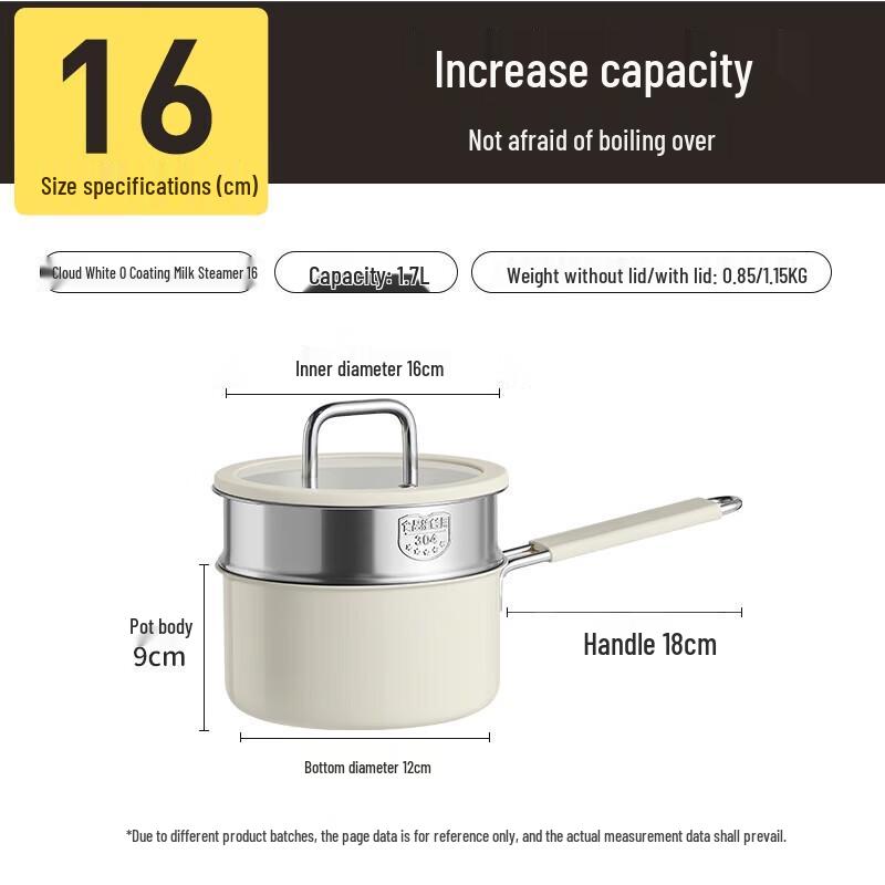 Chudahuang 16cm 316 Stainless Steel Milk Pot with Steamer
Chudahuang 16cm 316 Stainless Steel Milk Pot with Steamer