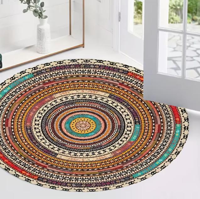 1pc Boho Tribal Persian Round Carpet Small Bohemian Rug Suitable for Bedroom Entryway Sofa Non-Slip Soft Mat Boho Home Decor 80cm x 80cm
1pc Boho Tribal Persian Round Carpet Small Bohemian Rug Suitable for Bedroom Entryway Sofa Non-Slip Soft Mat Boho Home Decor 80cm x 80cm