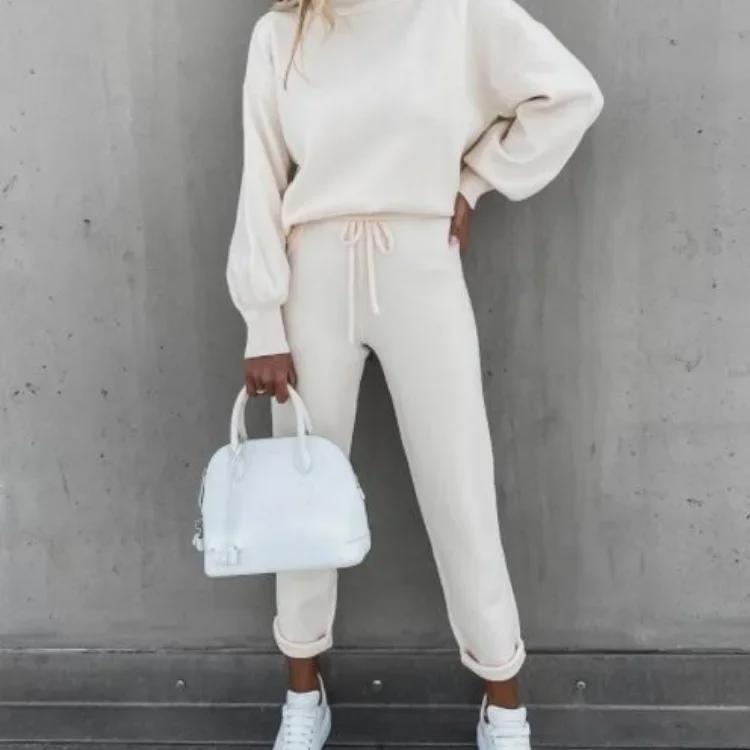 Autumn and Winter High Neck Long Sleeve Sweater with Pocket Trousers - Women s Casual Two-Piece Set XXL білий
Autumn and Winter High Neck Long Sleeve Sweater with Pocket Trousers - Women s Casual Two-Piece Set XXL білий