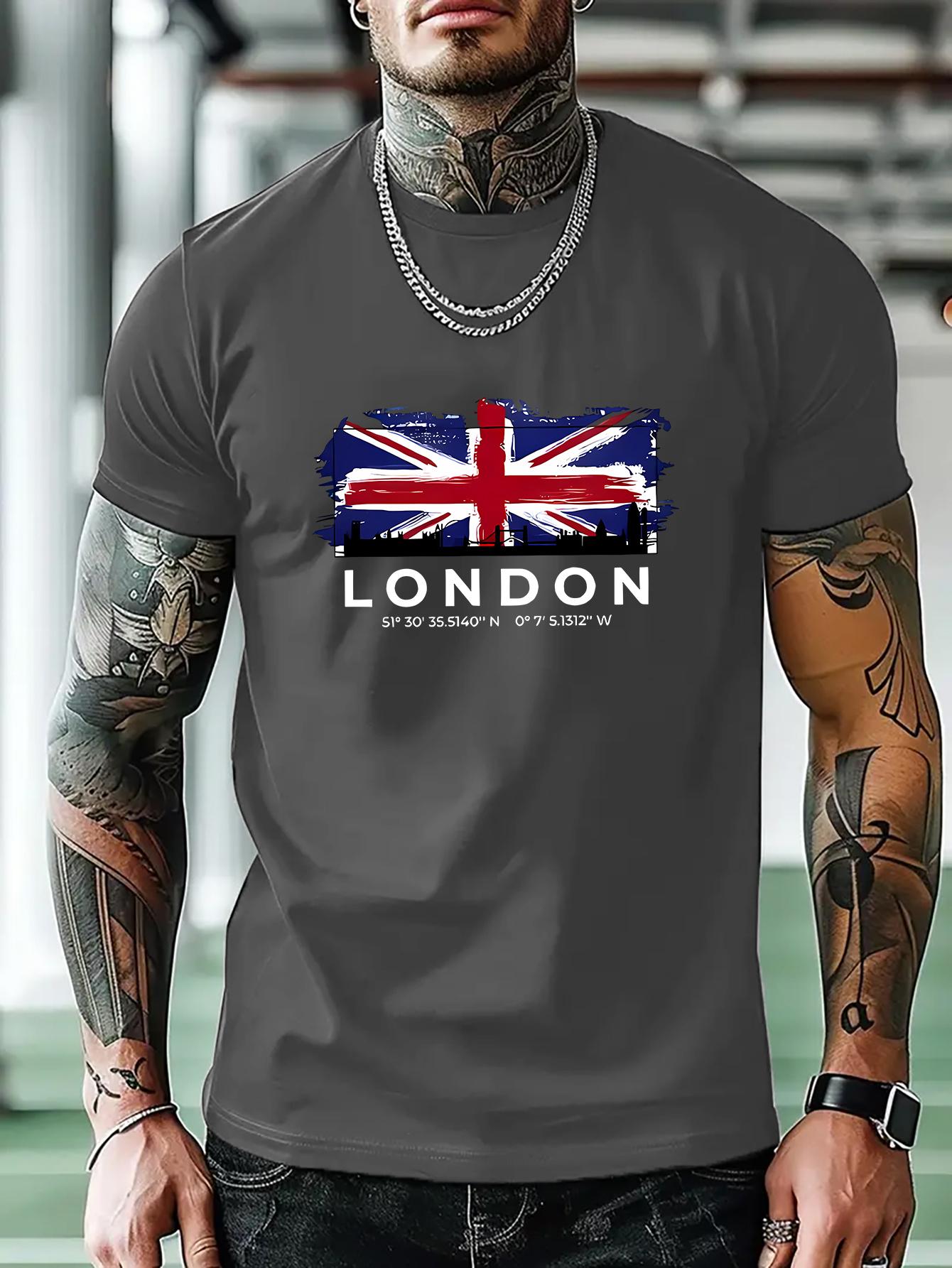 London UK Graphic T-shirt - British Flag Design with Text - Lightweight Breathable Tee for Gym L
London UK Graphic T-shirt - British Flag Design with Text - Lightweight Breathable Tee for Gym L