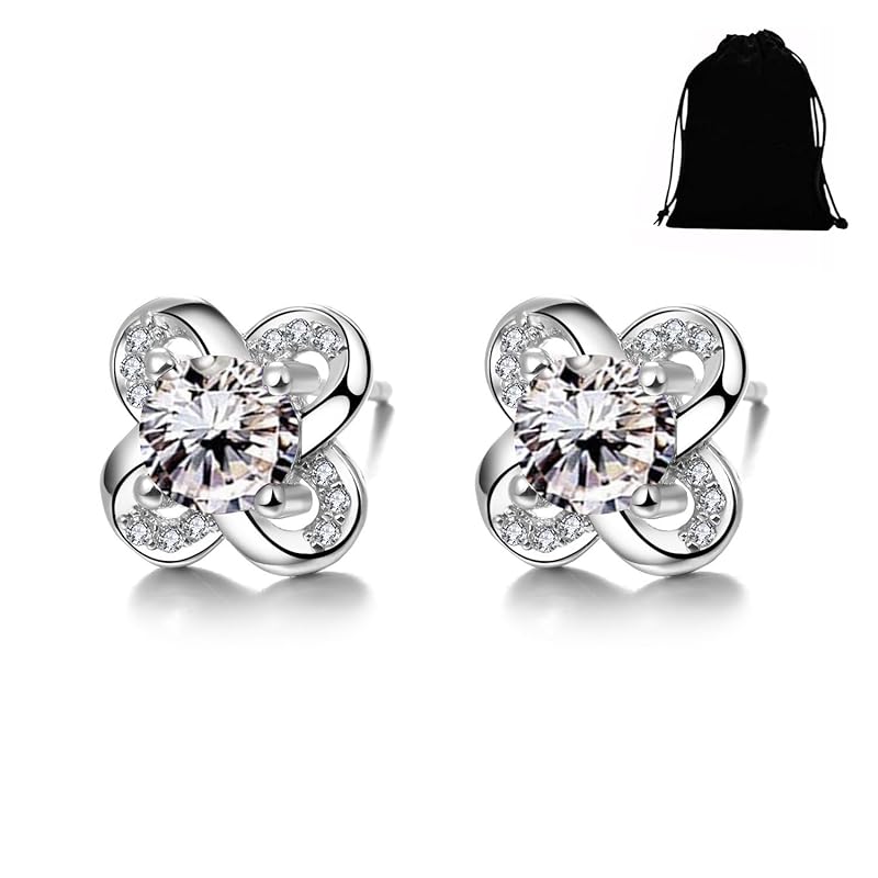 Zoomers earrings four leaf clover Gorgeous zirconia clear white silver 925 ladies flower motif plant plant cute Fashionable fashion South Korea formal
Zoomers earrings four leaf clover Gorgeous zirconia clear white silver 925 ladies flower motif plant plant cute Fashionable fashion South Korea formal