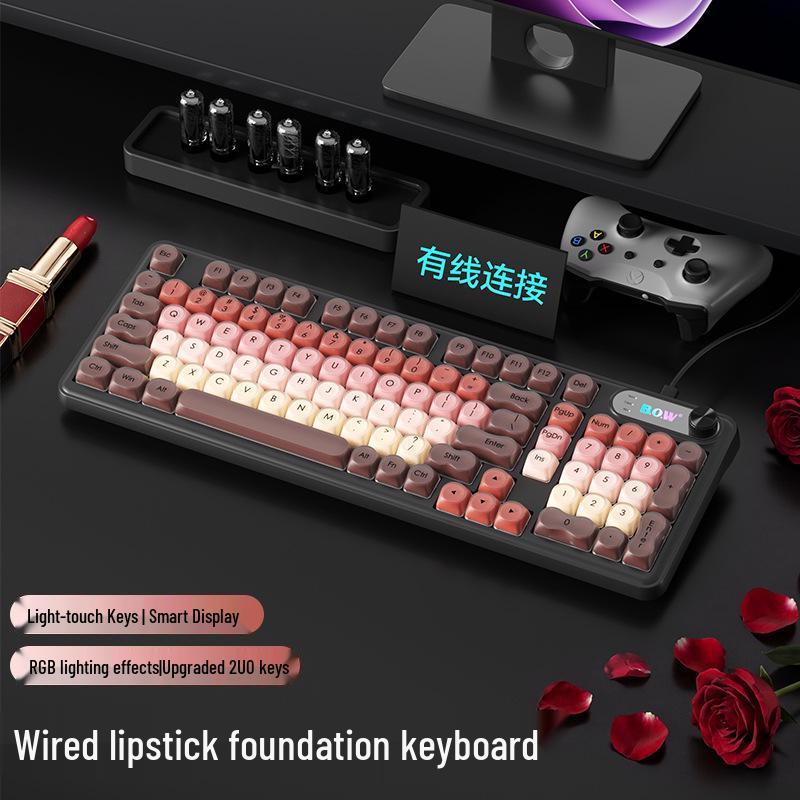 BOWK960 Wireless & Wired Keyboard with Lipstick Foundation Design for Girls, Compatible with Laptops & Desktops.
BOWK960 Wireless & Wired Keyboard with Lipstick Foundation Design for Girls, Compatible with Laptops & Desktops.