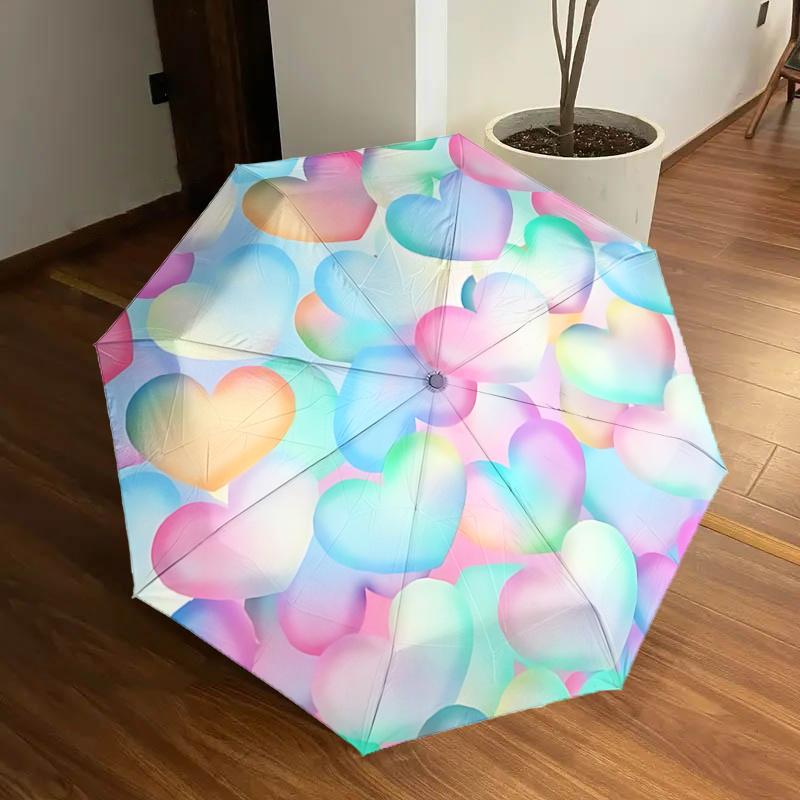 Colorful Heart Pattern Automatic Opening/Closing Umbrella with Foldable Design, Iron Frame Outdoor Rain Gear for Festivals, Travelers, Daily
Colorful Heart Pattern Automatic Opening/Closing Umbrella with Foldable Design, Iron Frame Outdoor Rain Gear for Festivals, Travelers, Daily