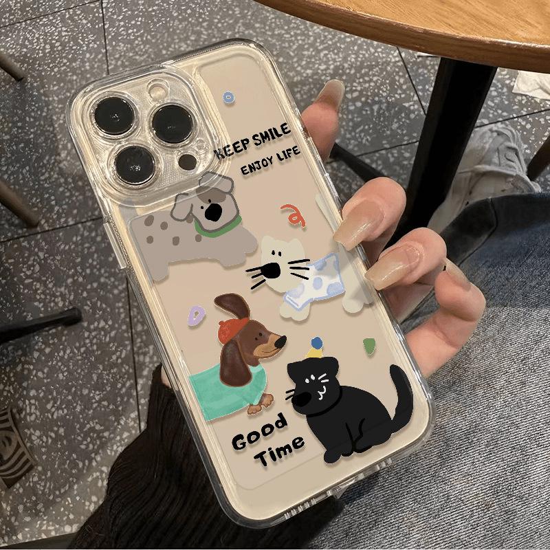 Happy Cat & Dog Apple Phone Case: Fits iPhone 11-16 Pro, 13 Pro Max; Precise Cutouts, Soft Transparent Shell iPhone 16 Plus
Happy Cat & Dog Apple Phone Case: Fits iPhone 11-16 Pro, 13 Pro Max; Precise Cutouts, Soft Transparent Shell iPhone 16 Plus