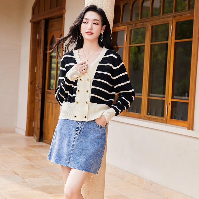 VICTORIA&VERA Women s Color-block Stripe V-Neck Knit Cardigan M
VICTORIA&VERA Women s Color-block Stripe V-Neck Knit Cardigan M