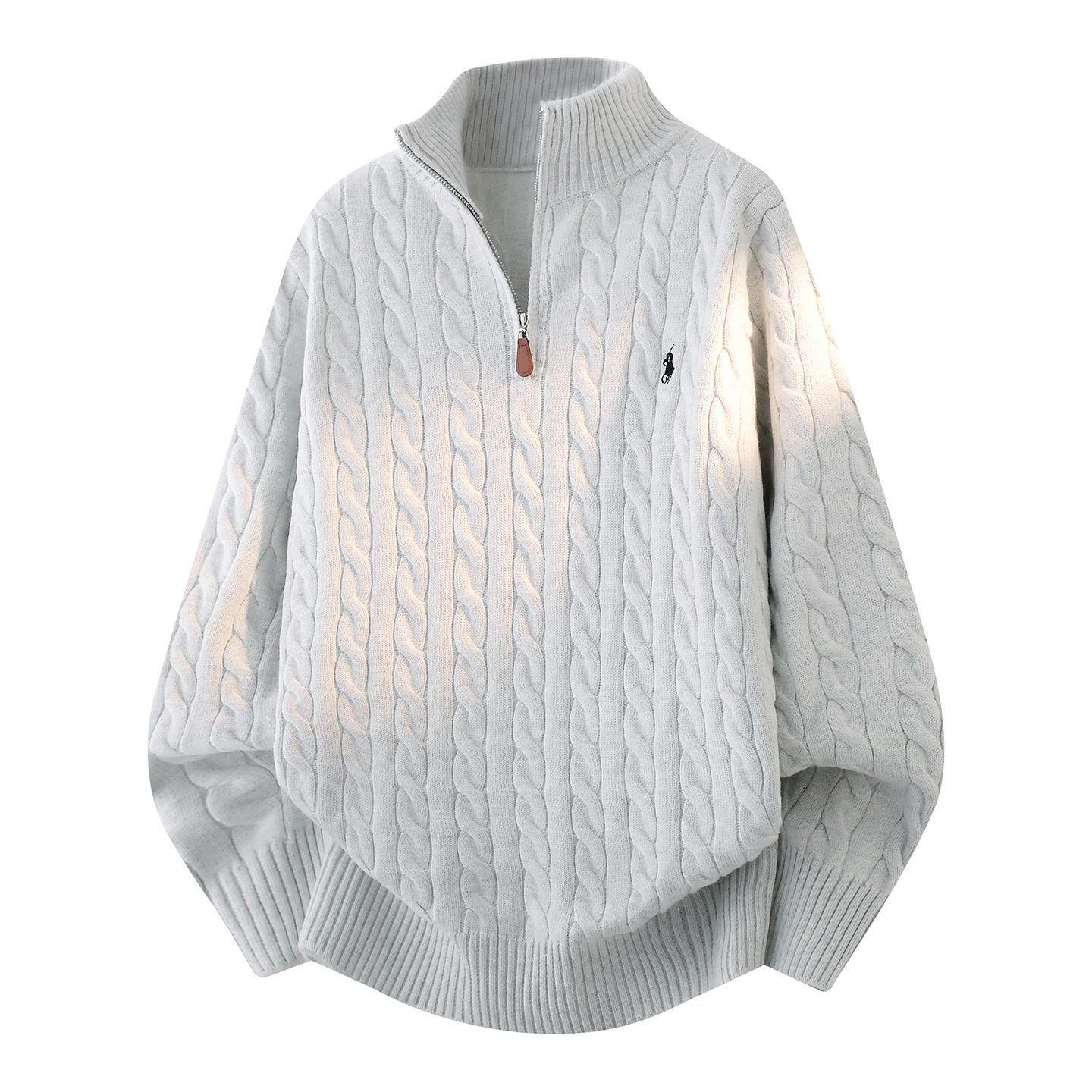 Чоловічий осінньо-зимовий светр з вишивкою, в язаний косами, з напівблискавкою M
Чоловічий осінньо-зимовий светр з вишивкою, в язаний косами, з напівблискавкою M