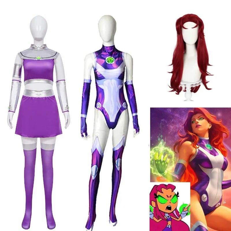 Комбинезон Starfire, боди на Хэллоуин, аниме, косплей костюм, пикантные женские карнавальные наряды для вечеринок, топ, юбка, плащ
Комбинезон Starfire, боди на Хэллоуин, аниме, косплей костюм, пикантные женские карнавальные наряды для вечеринок, топ, юбка, плащ