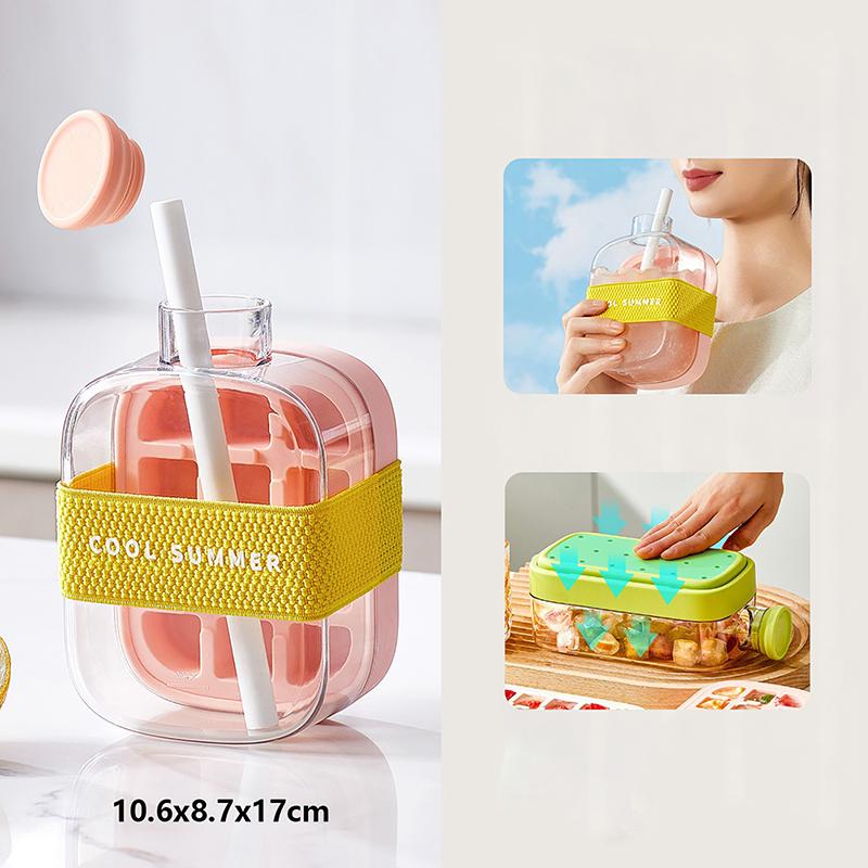 Летний поднос для кубиков льда с соломинкой 2 в 1 поднос для льда и бутылка для воды для льдогенератора без касания силиконовый кубик льда портативный чайник 500ml
Летний поднос для кубиков льда с соломинкой 2 в 1 поднос для льда и бутылка для воды для льдогенератора без касания силиконовый кубик льда портативный чайник 500ml