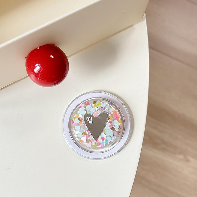 Round Sequin Love Mirror Mobile Phone Holder Airbag Retractable Magnetic Desktop Stand To Watch Dramas And Fold To Carry With You
Round Sequin Love Mirror Mobile Phone Holder Airbag Retractable Magnetic Desktop Stand To Watch Dramas And Fold To Carry With You