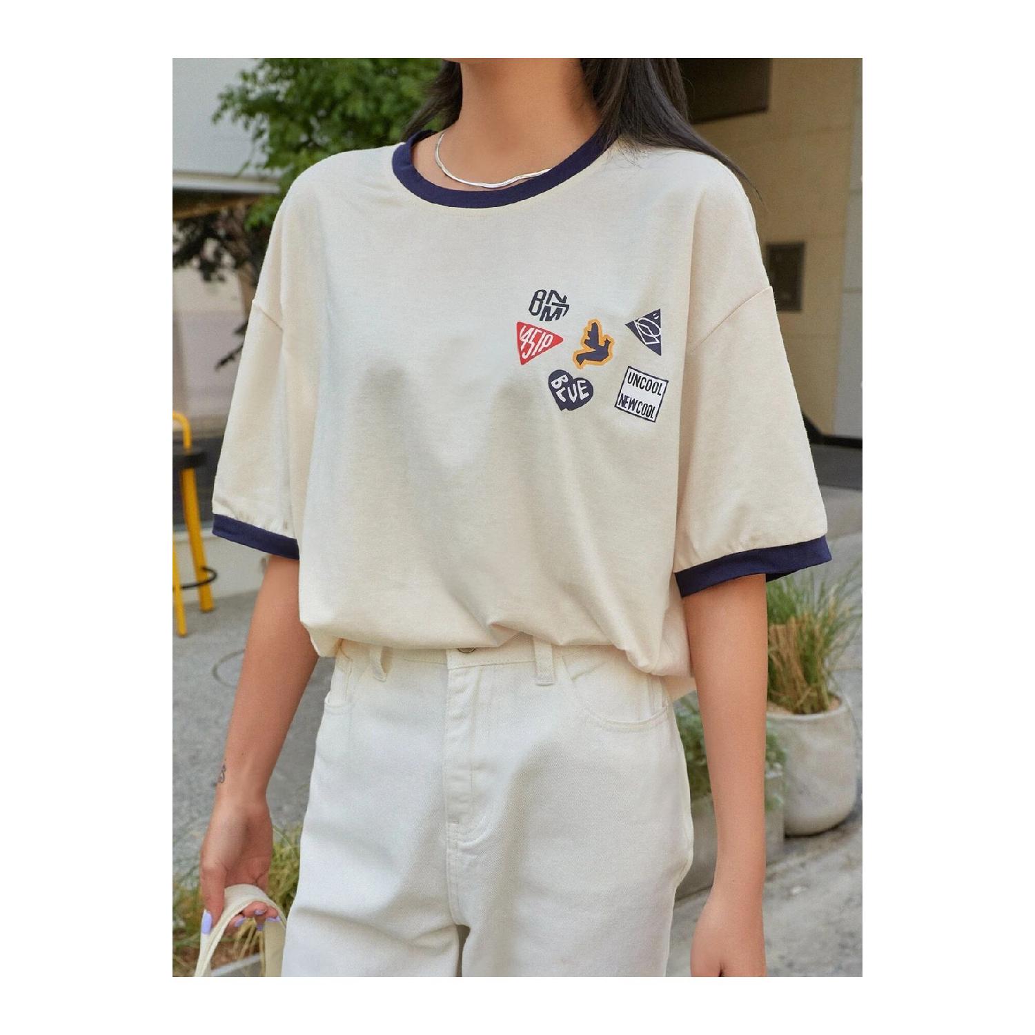 Футболка з джерсі Uncool Piece - бежева темно-синя футболка з круглим вирізом і короткими рукавами S зелений
Футболка з джерсі Uncool Piece - бежева темно-синя футболка з круглим вирізом і короткими рукавами S зелений