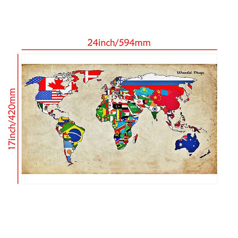 Art Background Cloth Retro World Map With National Flags Wall Poster,Frameless for Home Geographical Tools,Travel Supplies 24x17inch (59x42cm)
Art Background Cloth Retro World Map With National Flags Wall Poster,Frameless for Home Geographical Tools,Travel Supplies 24x17inch (59x42cm)