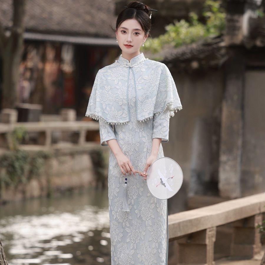 Женское кружевное платье с короткими рукавами Cheongsam, женское китайское ретро-платье Chi-pao, вечерние платья для подружек невесты на Новый год и свадьбу XL светло-синий
Женское кружевное платье с короткими рукавами Cheongsam, женское китайское ретро-платье Chi-pao, вечерние платья для подружек невесты на Новый год и свадьбу XL светло-синий
