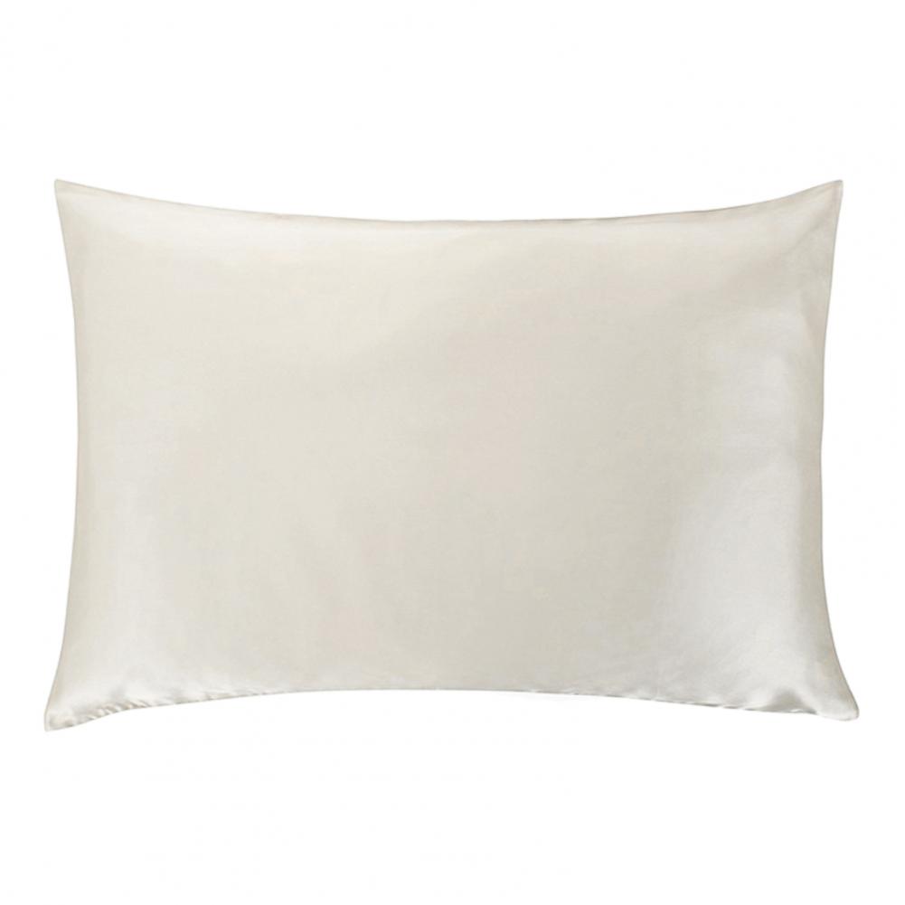 Наволочка на молнии, роскошная наволочка из искусственного шелка с застежкой-молнией, приятная для кожи, моющаяся, однотонная, для легкого использования Other слоновая кость