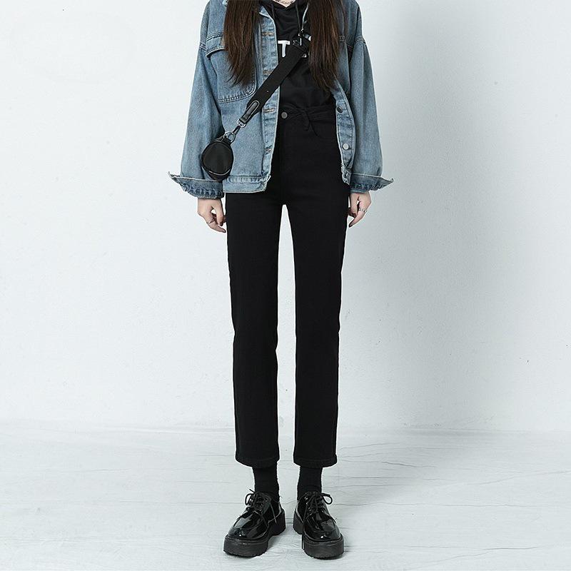 Women s Black Slimming Cropped Cigarette Jeans with Velvet Lining Black Full-Length
Women s Black Slimming Cropped Cigarette Jeans with Velvet Lining Black Full-Length