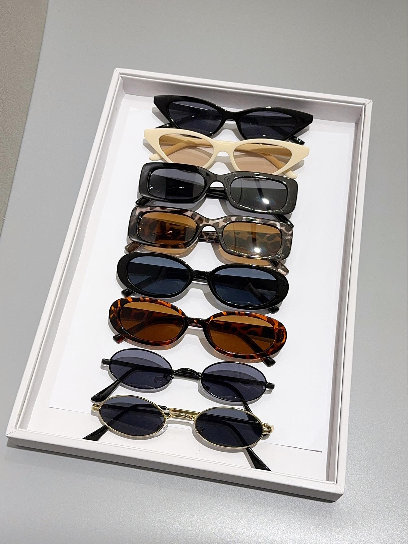 8Pcs Trendy Fashion Cat-Eye, Rectangular, and Oval Frame Combination Sunglasses Suitable for Parties, Vacations, and Driving
8Pcs Trendy Fashion Cat-Eye, Rectangular, and Oval Frame Combination Sunglasses Suitable for Parties, Vacations, and Driving