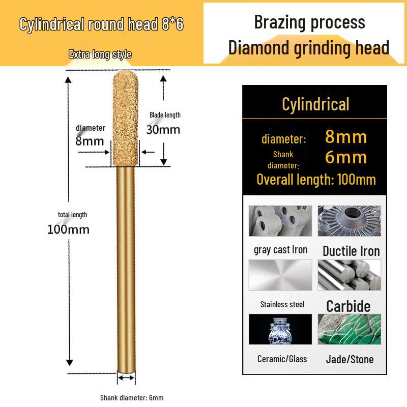 Extended Cylindrical Diamond Grinding Head
Extended Cylindrical Diamond Grinding Head