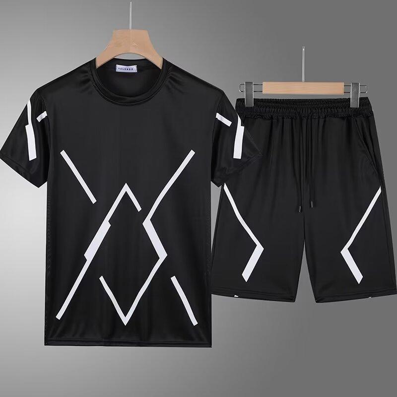 Short-sleeved T-shirt Men s Plus Size Suit Summer Ice Silk Thin Loose Casual Sports Suit Handsome Suit M
Short-sleeved T-shirt Men s Plus Size Suit Summer Ice Silk Thin Loose Casual Sports Suit Handsome Suit M