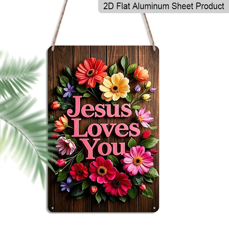 2D Flat 1pc Jesus Loves You Floral Metal Sign 7.87x11.81inch - Aluminum Christian Religious Decor for Home, Garden, Porch, Church - Durable 20*30cm
2D Flat 1pc Jesus Loves You Floral Metal Sign 7.87x11.81inch - Aluminum Christian Religious Decor for Home, Garden, Porch, Church - Durable 20*30cm
