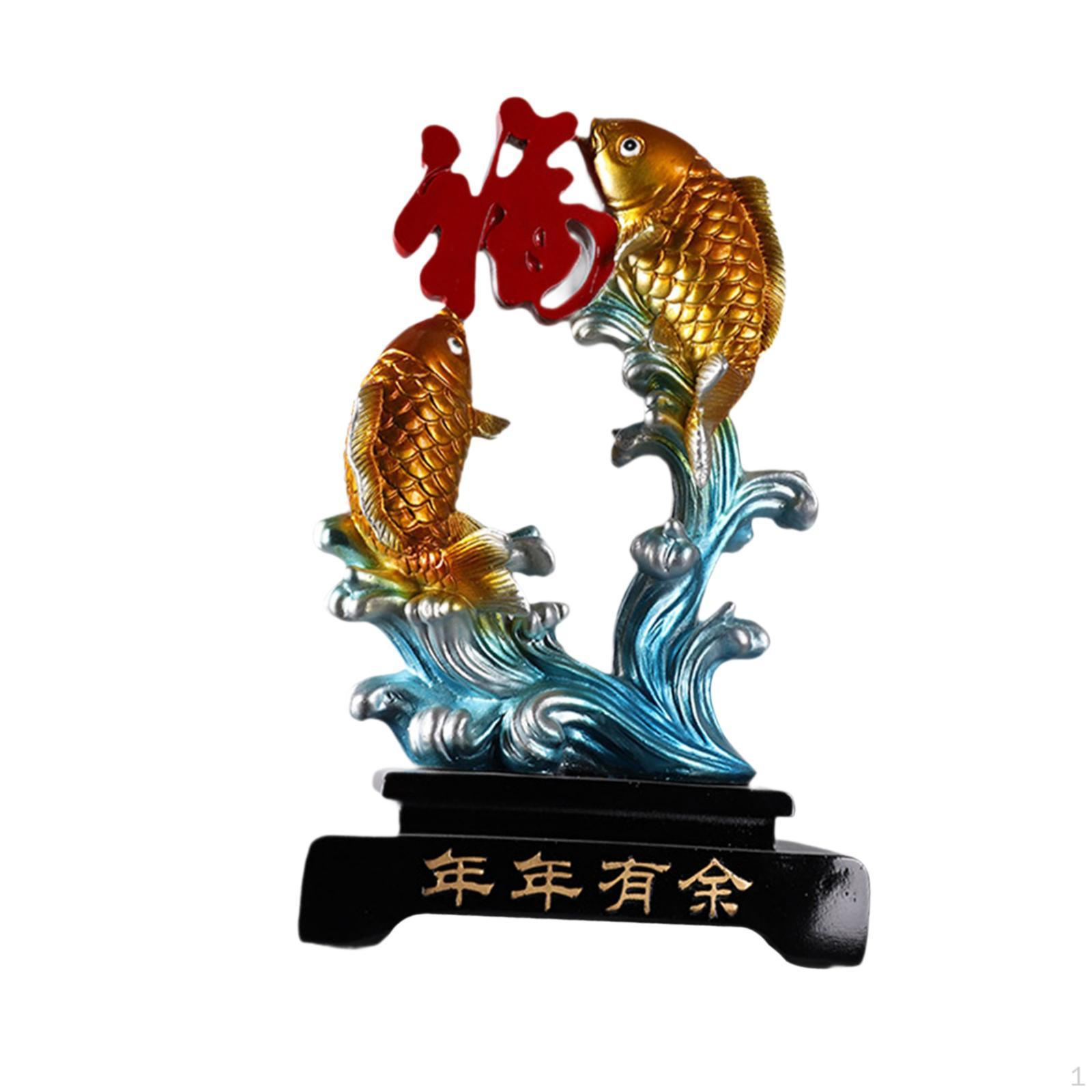Feng Shui Carp Statue Chinese Tabletop Decor Decorative Sculpture for Collection Shop
Feng Shui Carp Statue Chinese Tabletop Decor Decorative Sculpture for Collection Shop