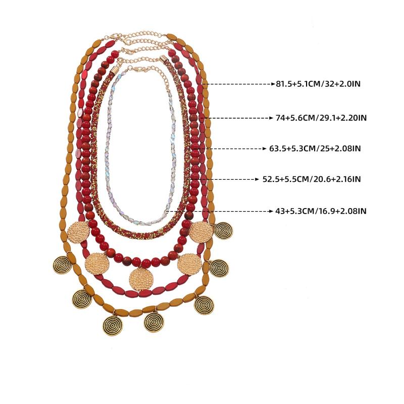 Bohemia Retro Multi-layer Beaded Geometric Screw Thread Pendant Necklaces For Women Fashion Jewelry Necklace Accessories Gift
Bohemia Retro Multi-layer Beaded Geometric Screw Thread Pendant Necklaces For Women Fashion Jewelry Necklace Accessories Gift