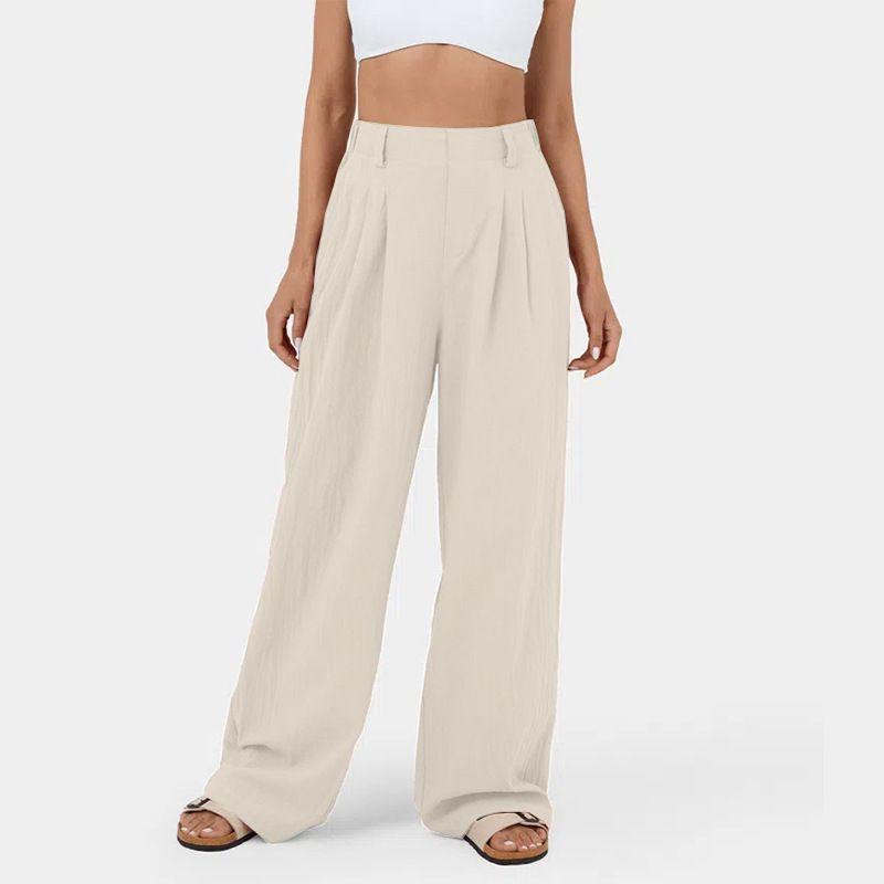 High Waisted Wide Leg Pants Fashion Female Pure Cotton High Waist Loose Pants Casual Loose Trousers Khaki S
High Waisted Wide Leg Pants Fashion Female Pure Cotton High Waist Loose Pants Casual Loose Trousers Khaki S