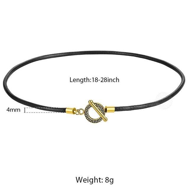 4 мм тонке просте чорне шкіряне намисто для чоловіків із плетеної мотузки, унікальна застібка, модний подарунок, ювелірні вироби Dn128 22inch
4 мм тонке просте чорне шкіряне намисто для чоловіків із плетеної мотузки, унікальна застібка, модний подарунок, ювелірні вироби Dn128 22inch