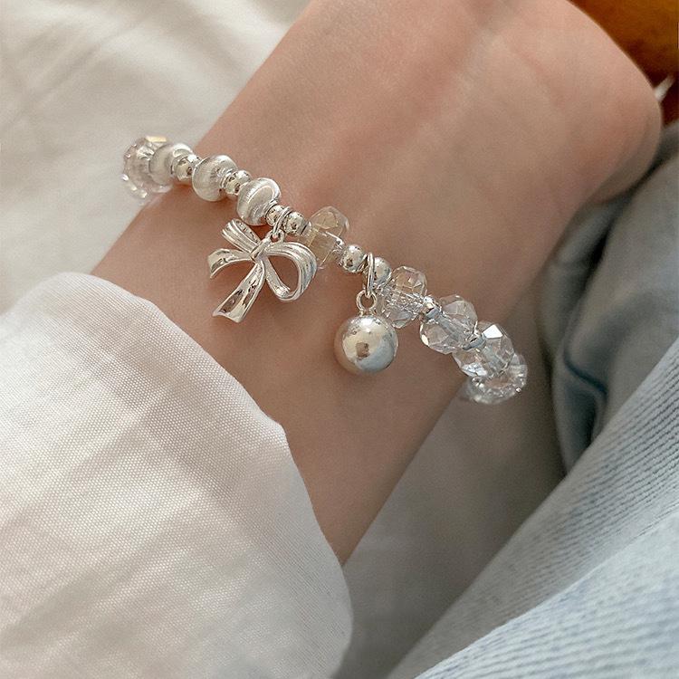 Korean Style S925 Sterling Silver Crystal Bow Bracelet - Women s Handmade Simple Design Bangle
Korean Style S925 Sterling Silver Crystal Bow Bracelet - Women s Handmade Simple Design Bangle