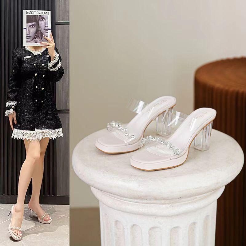 2025 summer new sexy word with transparent sandals crystal thick heel cool slippers women wear Internet celebrity high heels 35
2025 summer new sexy word with transparent sandals crystal thick heel cool slippers women wear Internet celebrity high heels 35