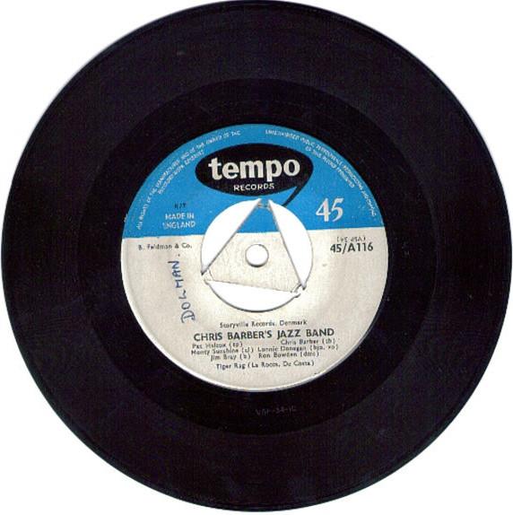 7inch Record CHRIS BARBERS JAZZ BAND Tiger Rag Precious Lord Lead Me 45A116 Tempo Records 1956 UK Jazz Used
7inch Record CHRIS BARBERS JAZZ BAND Tiger Rag Precious Lord Lead Me 45A116 Tempo Records 1956 UK Jazz Used