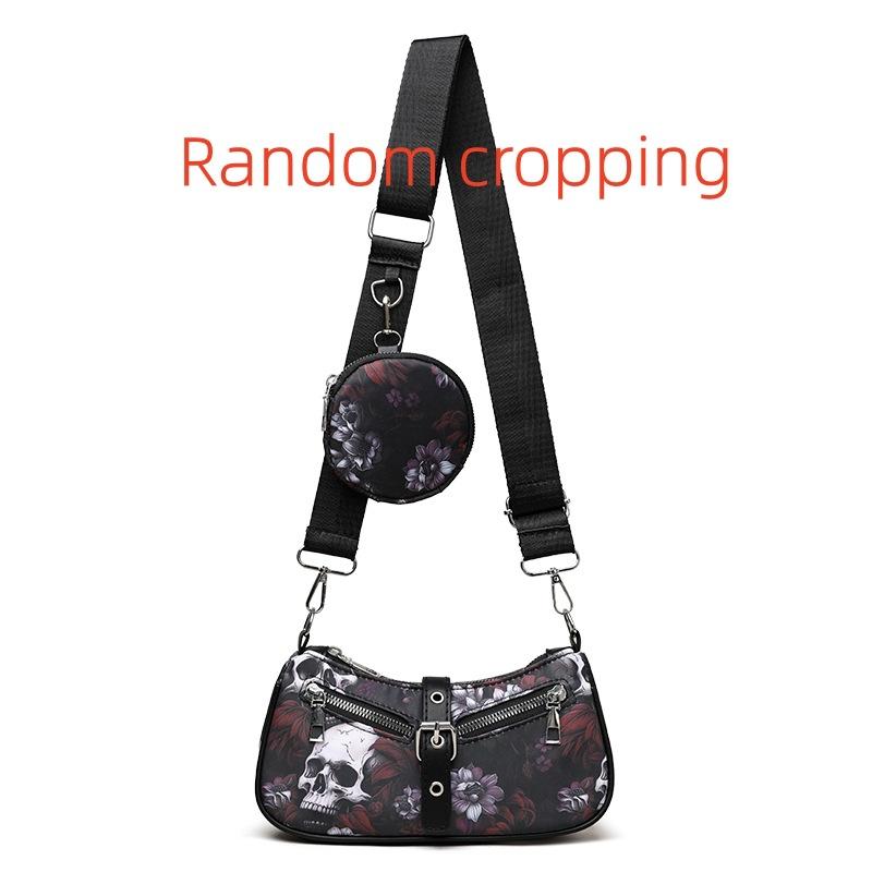 Fashion skull printing texture shoulder messenger bag two-piece set, free coin wallet round bag красный
Fashion skull printing texture shoulder messenger bag two-piece set, free coin wallet round bag красный