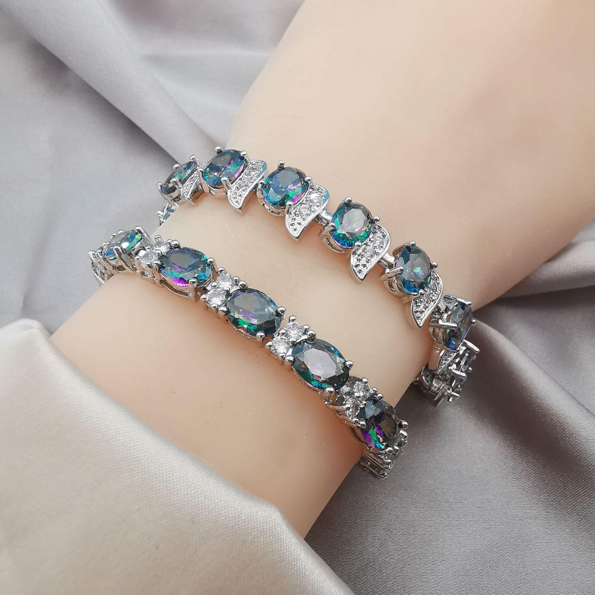 Hot Selling European and American Bracelet Bracelet with Super Sparkling Seven Color Zircon Bracelet
Hot Selling European and American Bracelet Bracelet with Super Sparkling Seven Color Zircon Bracelet