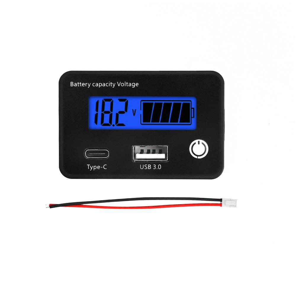 DC8-30V Battery Capacity Indicator Car Motorcycle Digital Voltmeter Voltage Tester Meter Tool USB3.0/Tpye-C Output for Car синій
DC8-30V Battery Capacity Indicator Car Motorcycle Digital Voltmeter Voltage Tester Meter Tool USB3.0/Tpye-C Output for Car синій