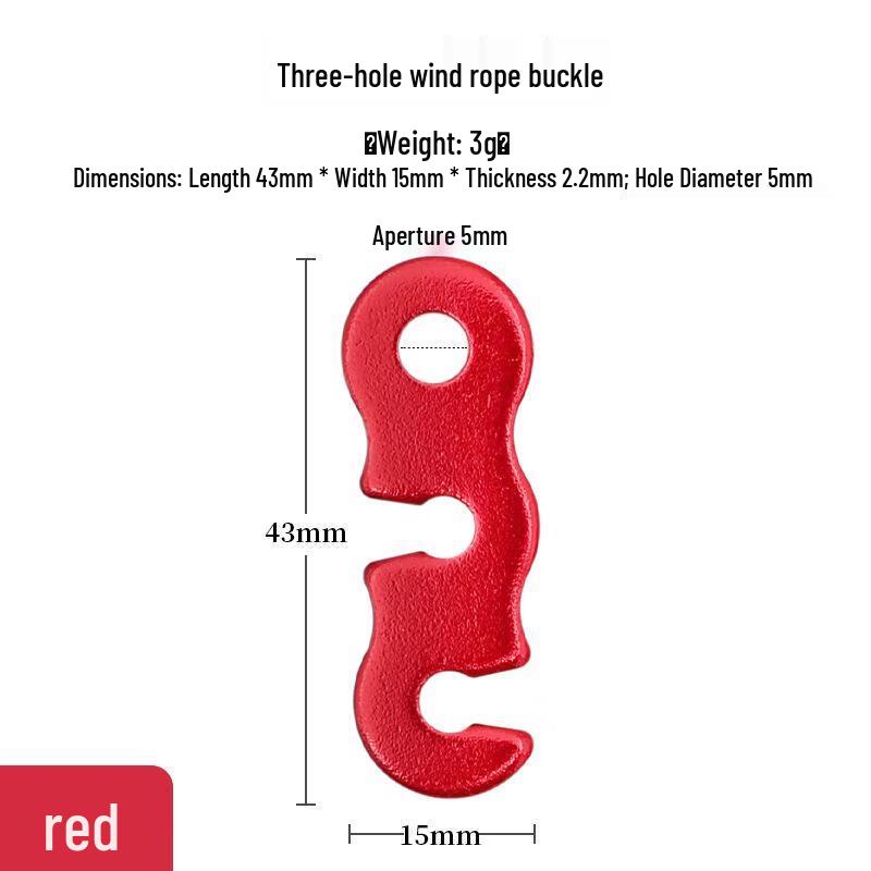 Outdoor Tent Three-Eye Wind Rope Buckles 10-pack
Outdoor Tent Three-Eye Wind Rope Buckles 10-pack